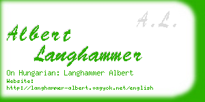 albert langhammer business card